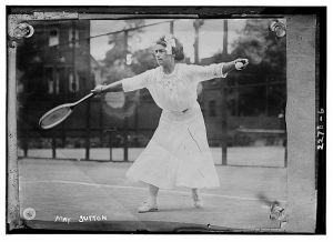 May Sutton playing at Wimbledon